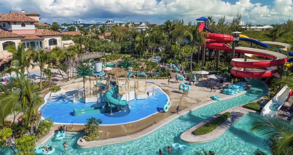 Family-friendly waterpark at a beachfront setting at Beaches Turks and Caicos, an all-inclusive Caribbean resort